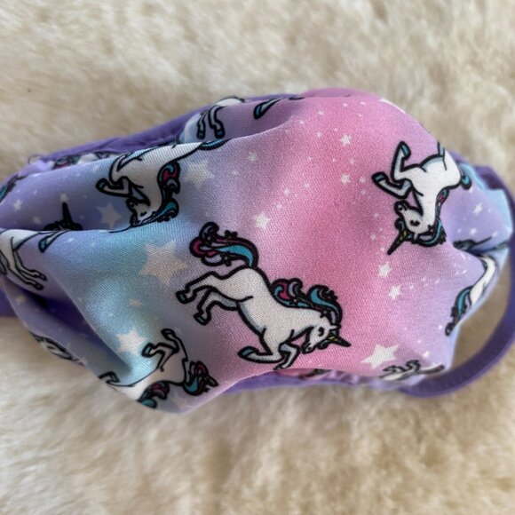 Unicorn Pattern Facial Masks Fabric and Disposable Pack Bundle Kid Size 5-12 - Picture 2 of 8